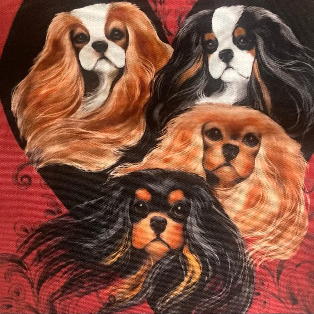 Zazzle Cavalier King Charles Spaniel heart Tote Bag Medium Size 16x15.5